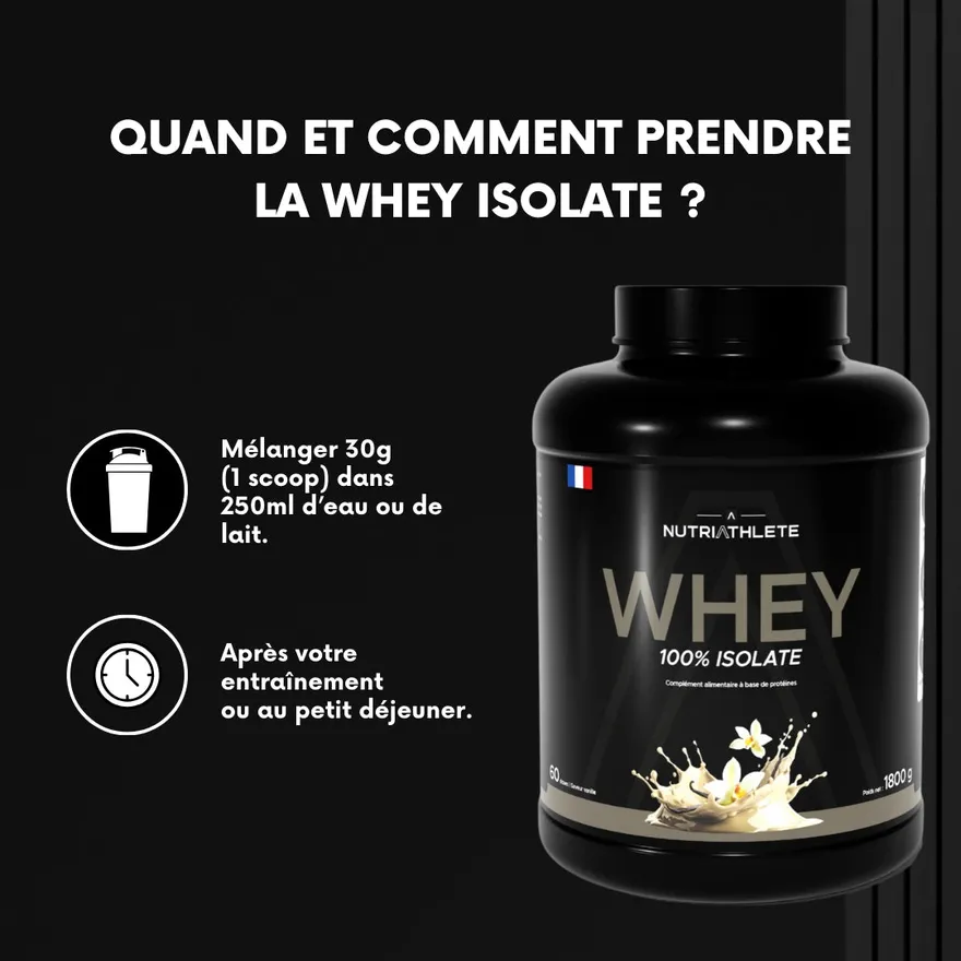 Posologie de la Whey 100% Isolate NUTRIATHLETE